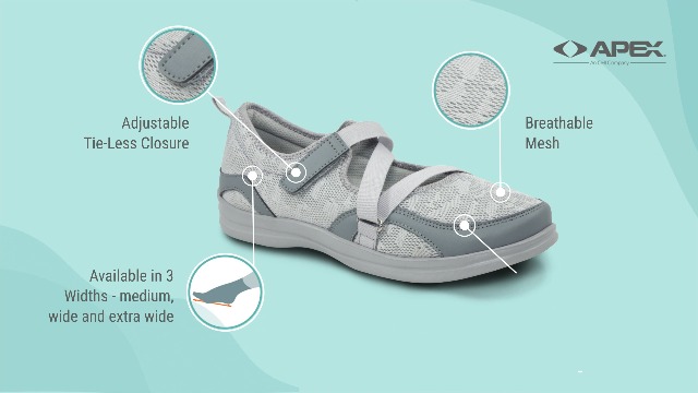 Amazon.com | Apex Women's Orthopedic Mesh Mary Jane Casual Shoe